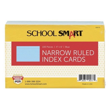 SCHOOL SMART CARDS INDEX 4X6 RULED BLUE PK OF 100 PK IND46BLRL